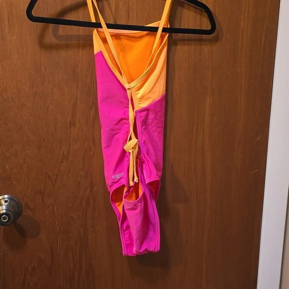 SPEEDO Colorful Pink and Orange Swimsuit 32 - Picture 2 of 4